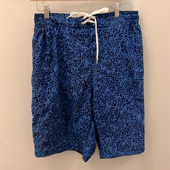 Coolibar Men’s Swim Trunks Sun Protection UPF 50+ Shatter Blue Black Size XL - Picture 1 of 12